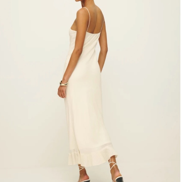 BEST Reformation Suki Midi Dress - Fior Di Latte Cream Wedding Party Cocktail - Picture 4 of 10